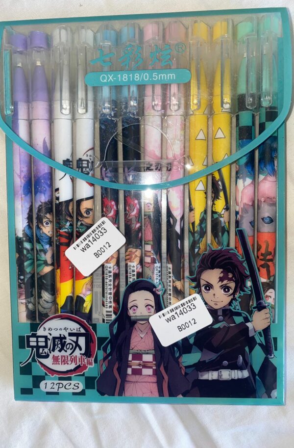 Pack stylo gel noir Demon slayer rentrée 2023