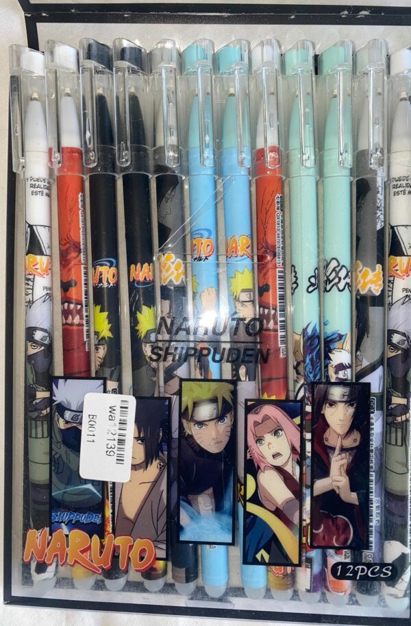 Pack stylo gel noir Naruto rentrée 2023