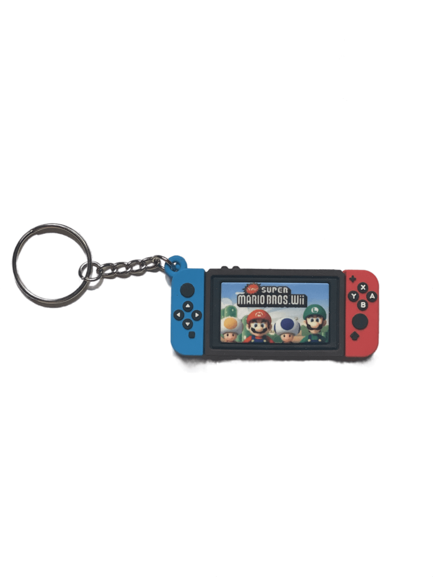 Porte-clés Nintendo Switch Mario, miniature en silicone inspirée de la console et de Super Mario Bros., idéal pour les gamers et fans de Nintendo