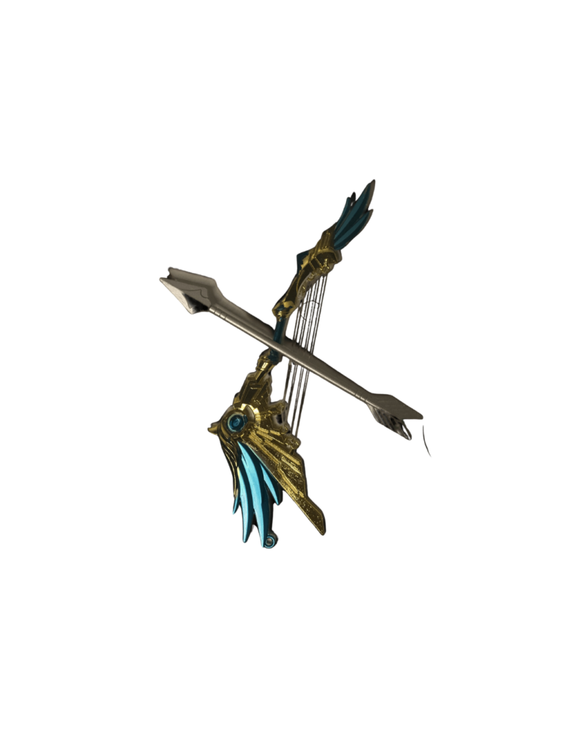 Mini réplique Ailes de la Voûte d’Azur, fidèle à l’arme emblématique de Genshin Impact, parfaite pour les fans et collectionneurs."