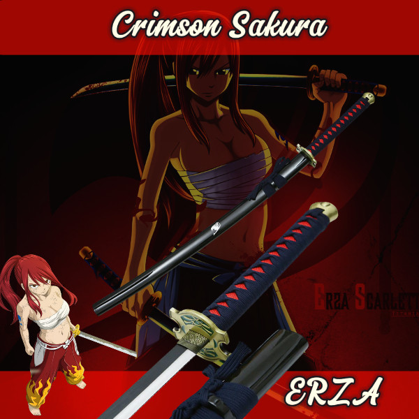 Katana Crimson Sakura d’Erza Scarlet dans Fairy Tail – réplique inspirée de l’anime
